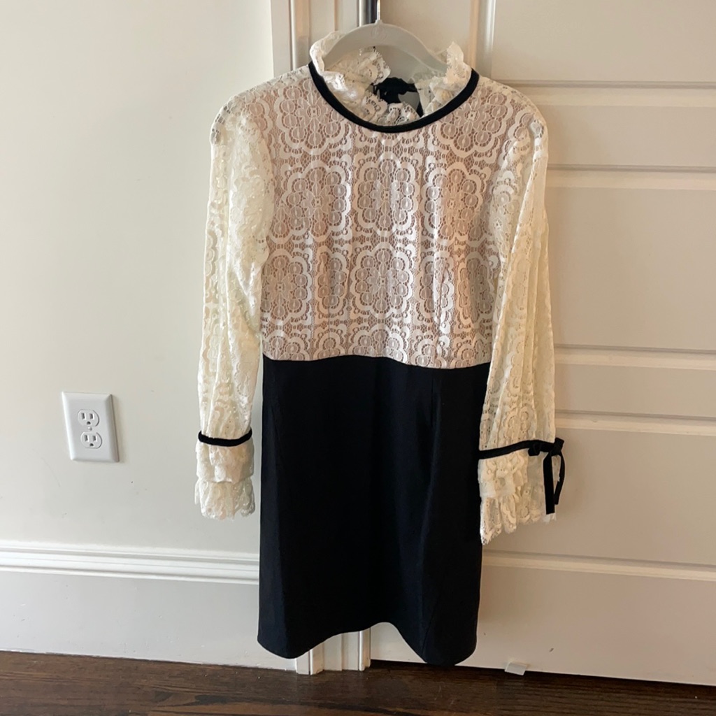 Sea Ruffle Cuff Combo Dress With Lace Up Top